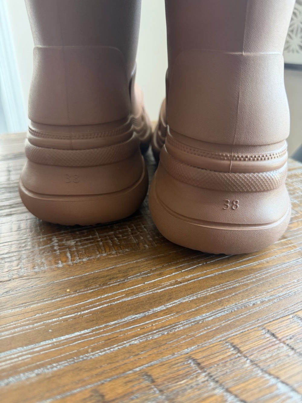 Balenciaga x crocs rain boots size 38 women’s US  size 7-7.5 tan, taupe - Picture 5 of 5